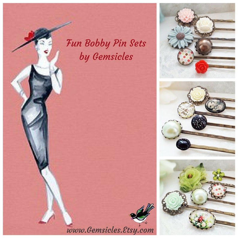 GREY BOBBY PINS Set of 6 Light Gray Bun Hairpins Pearl Hair Etsy