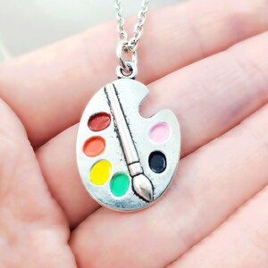 FUSTMW Artist Paint Palette Necklace – Colorful Painter Jewelry Gift For Art Teachers & Students - View #5