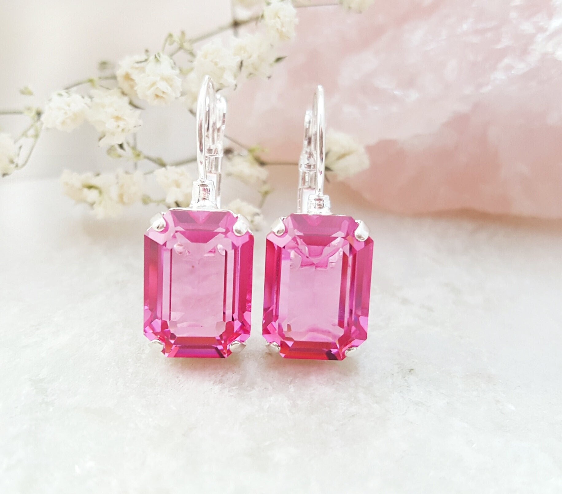 Vintage Pink Sapphire and 14K Rose Gold Disco Ball Earrings