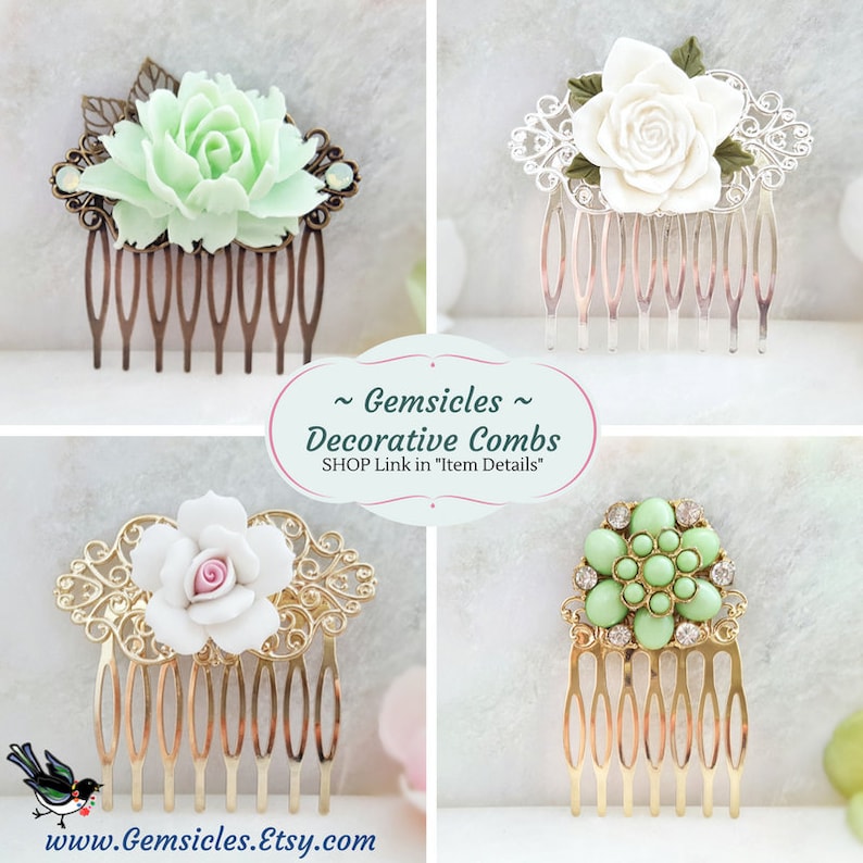 Big Sparkly Slide Crystal Wedding Hair Comb Clear Rhinestone Side Haircomb Victorian Bronze Hairpiece Vintage Bridesmaid Accessory H2049A