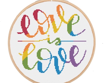 Love Is Love - Cross Stitch Pattern Chart - PDF Instant Download