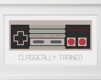 Classically Trained Nintendo Controller - Cross Stitch Pattern Chart - PDF Instant Download