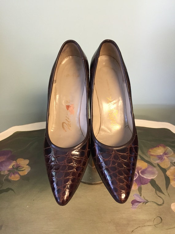 1960's Vintage Palizzio Crocodile Embossed Leather