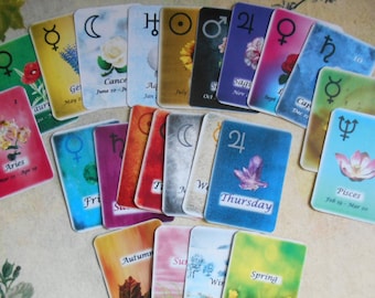Timing Cards, Divination Cards, Timing Predictions, Days, Months, Seasons, Printable Cards.