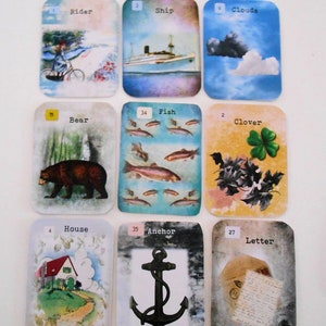 Cartões Lenormand, 36 cartões de adivinhação, cartões de adivinhação para impressão