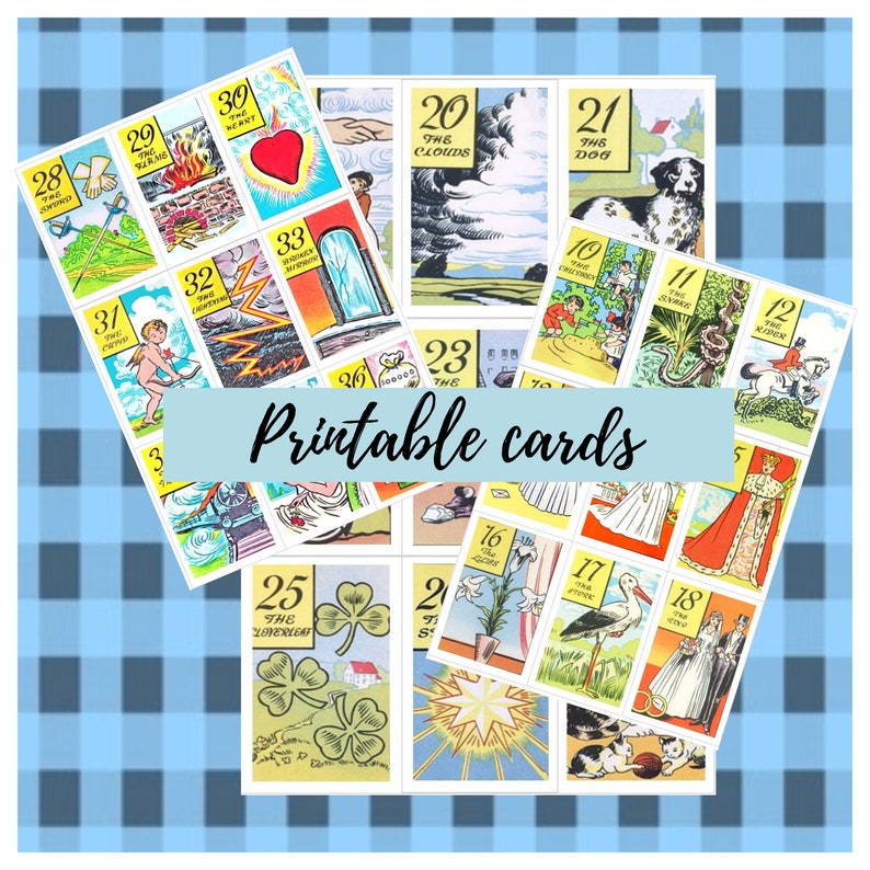 Old Gypsy Fortune Telling Printable Cards 36 Card Deck - Etsy