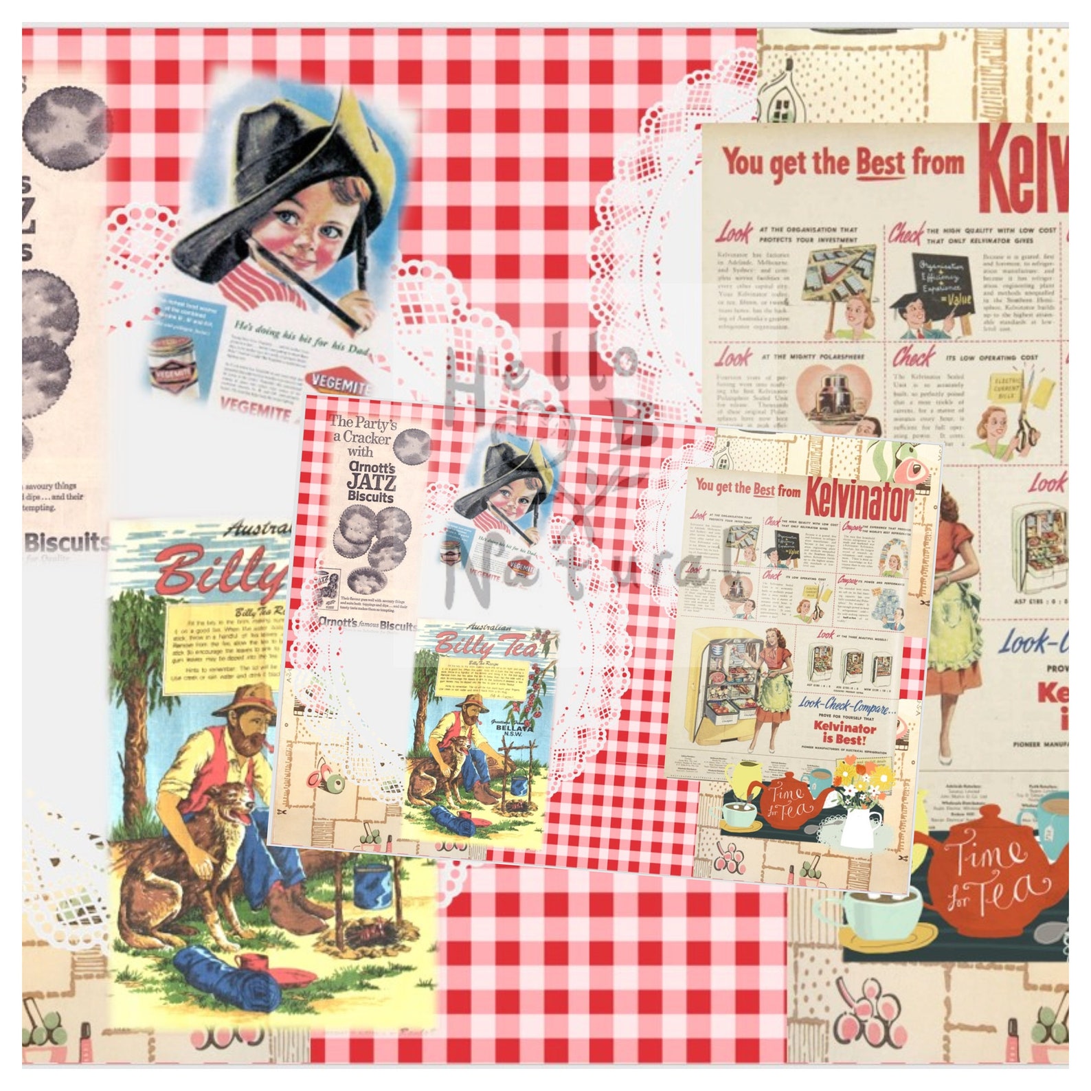 Journal Kit Vintage Kitchen Printable Journal Pages | Etsy