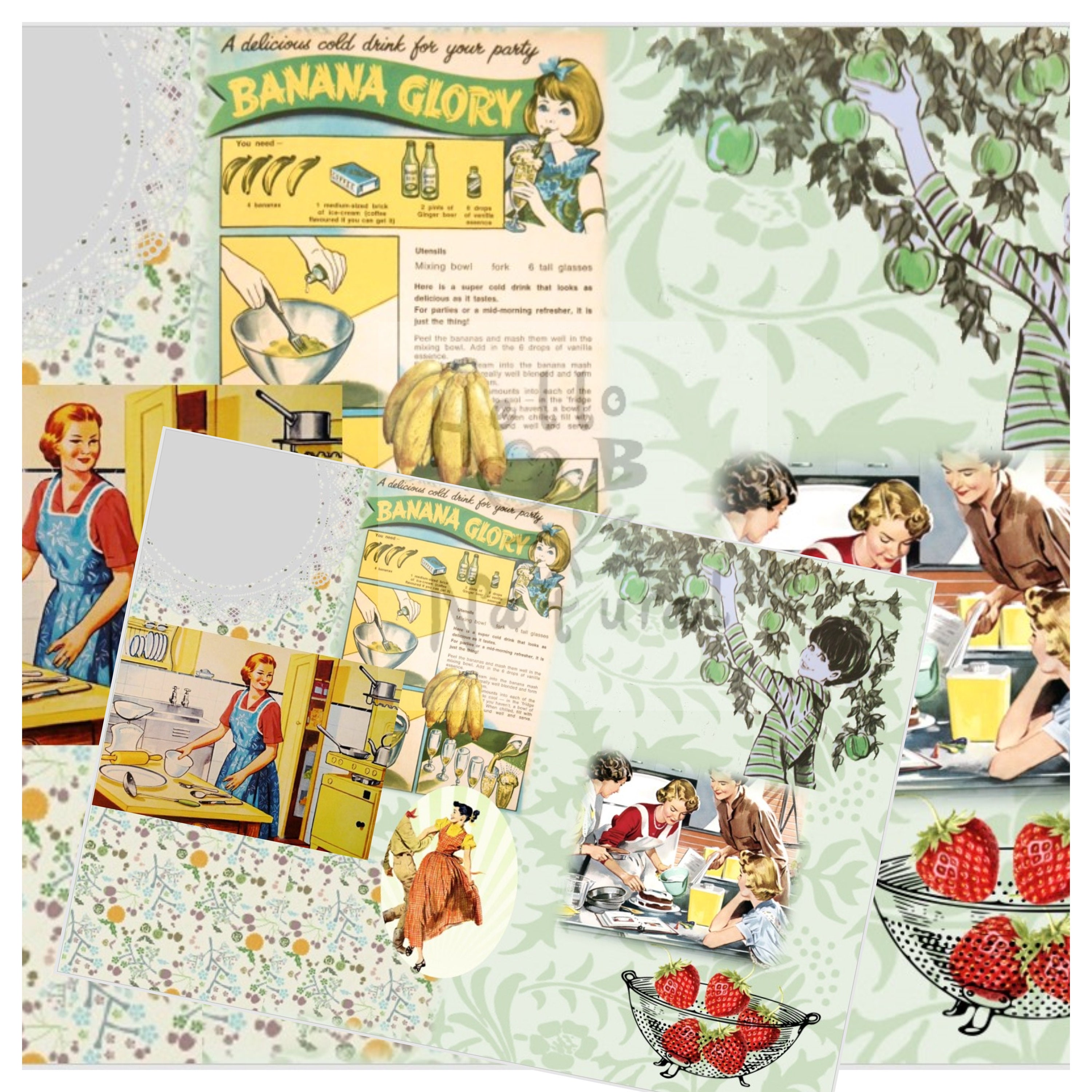 Journal Kit Vintage Kitchen Printable Journal Pages | Etsy