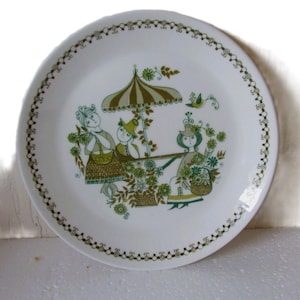 Vintage Figgjo Flint 20cm Salad Plate Turi Market Design Norway 1970s