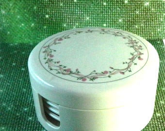 Johnson Brothers Eternal Beau - Cloverleaf Melamine 6x Round Lipped Coaster Set!