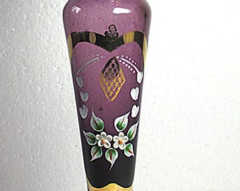 Bohemian Enamelled Glass Bud Vase