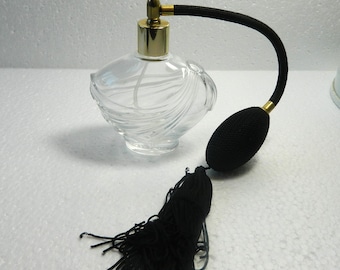Vintage Clear Glass Perfume Bottle Atomizer Spray Pump Vanity Decorative