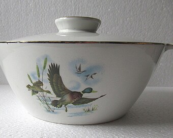 ヴィンテージ アルフレッド・ミーキン グローホワイト「フェンランド」フライングダック サービングディッシュ