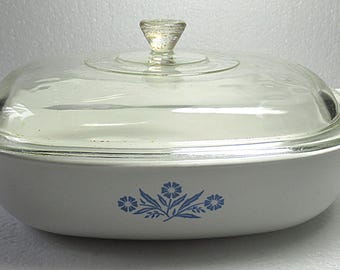 Retro Pyrosil Ware Square Serving dish with glass lid