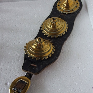 3 Vintage Horse brass tack cast buckle ornament medallion Rosett Shape  Martingale