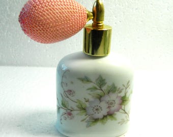 Vintage Limoges Porcelain Perfume  Atomizer Spray Pump Vanity Decorative