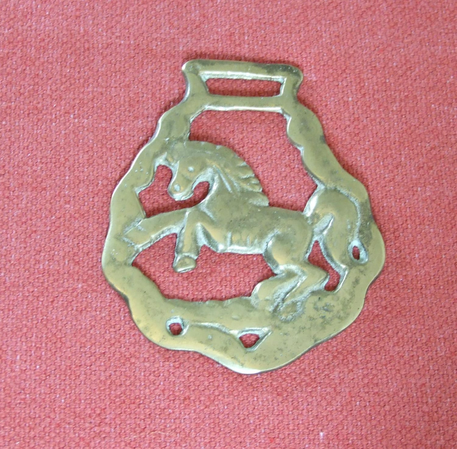 Vintage Horse brass tack cast buckle ornament medallion Libra Etsy