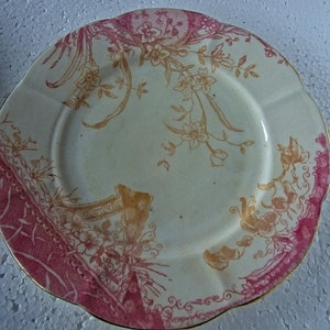 Antique FOLEY WILEMAN Pre Shelley Pink 7" Side  Plate  Kensington Pattern (5022)  circa 1891/95