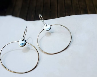 Silver and Brass hoop Earrings