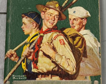 Manual para niños de los Boy Scouts de América, 1944. Portada de Norman Rockwell.