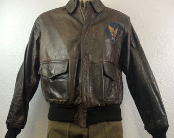 genuine vintage WW2 Type A-2 Flight Jacket leather AAC Army Air Corps size 42