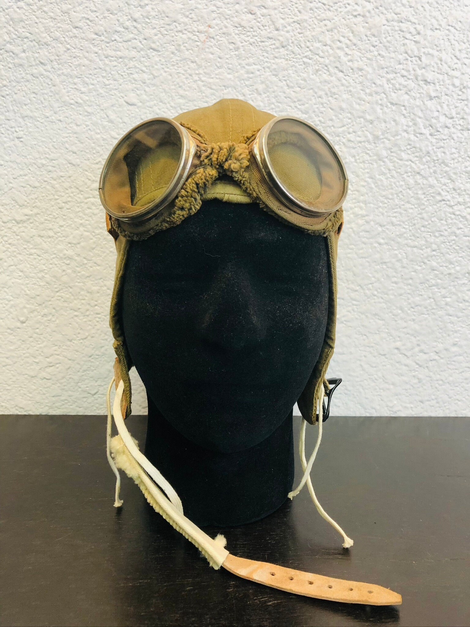 WW2 1940s USAAF Type A-9 Summer Flying Helmet Medium Size