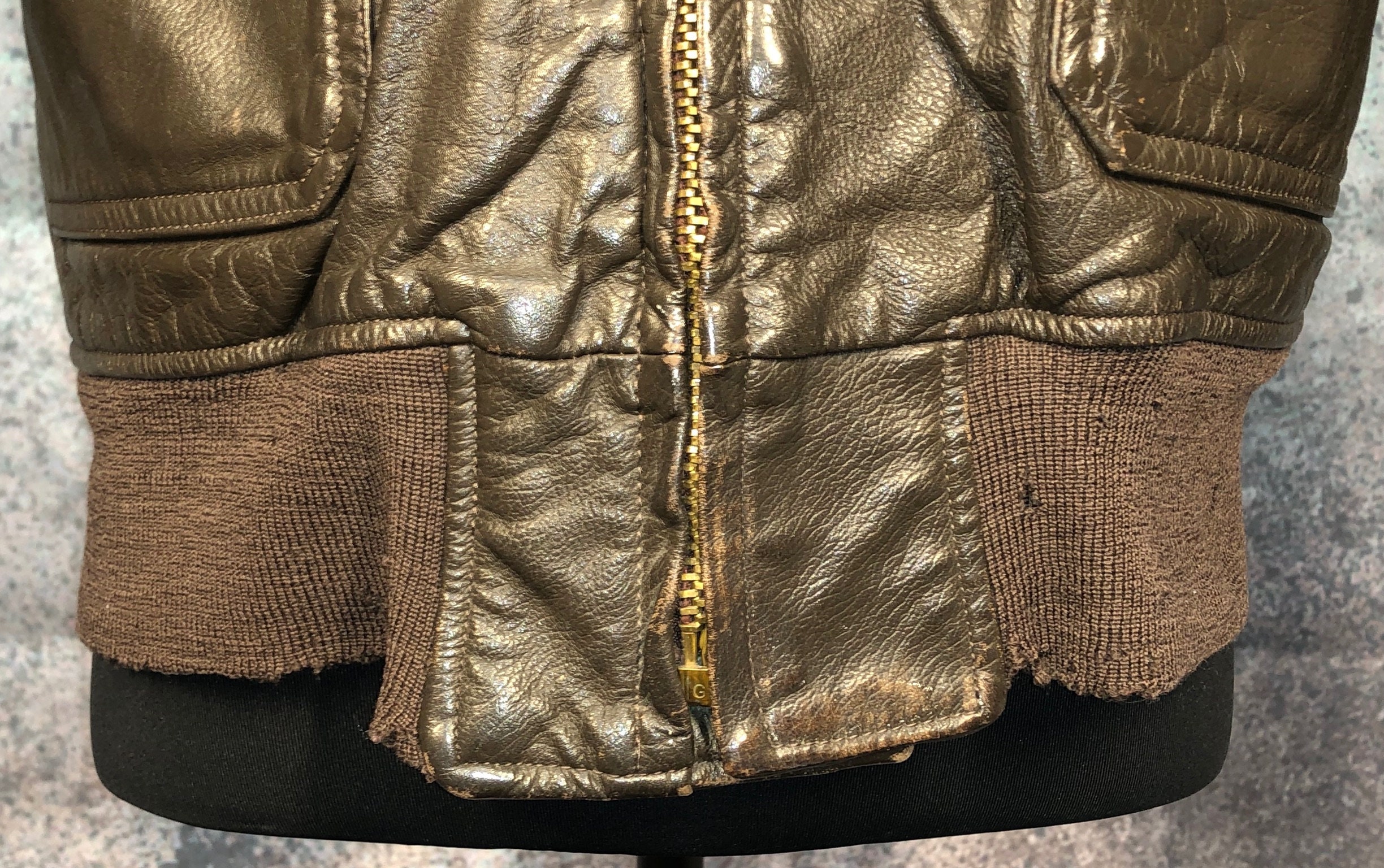 1970s Navy Type G-1 Leather Flight Jacket Flyer's Intermediate