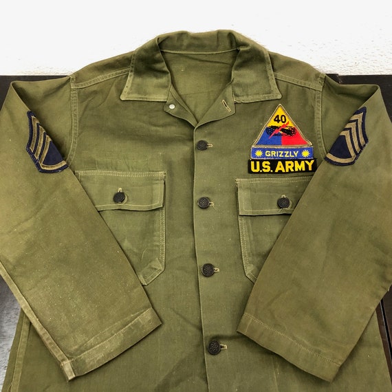 US Army 1950/60's OG-107 Cotton Sateen Fatigue Shirt Utility