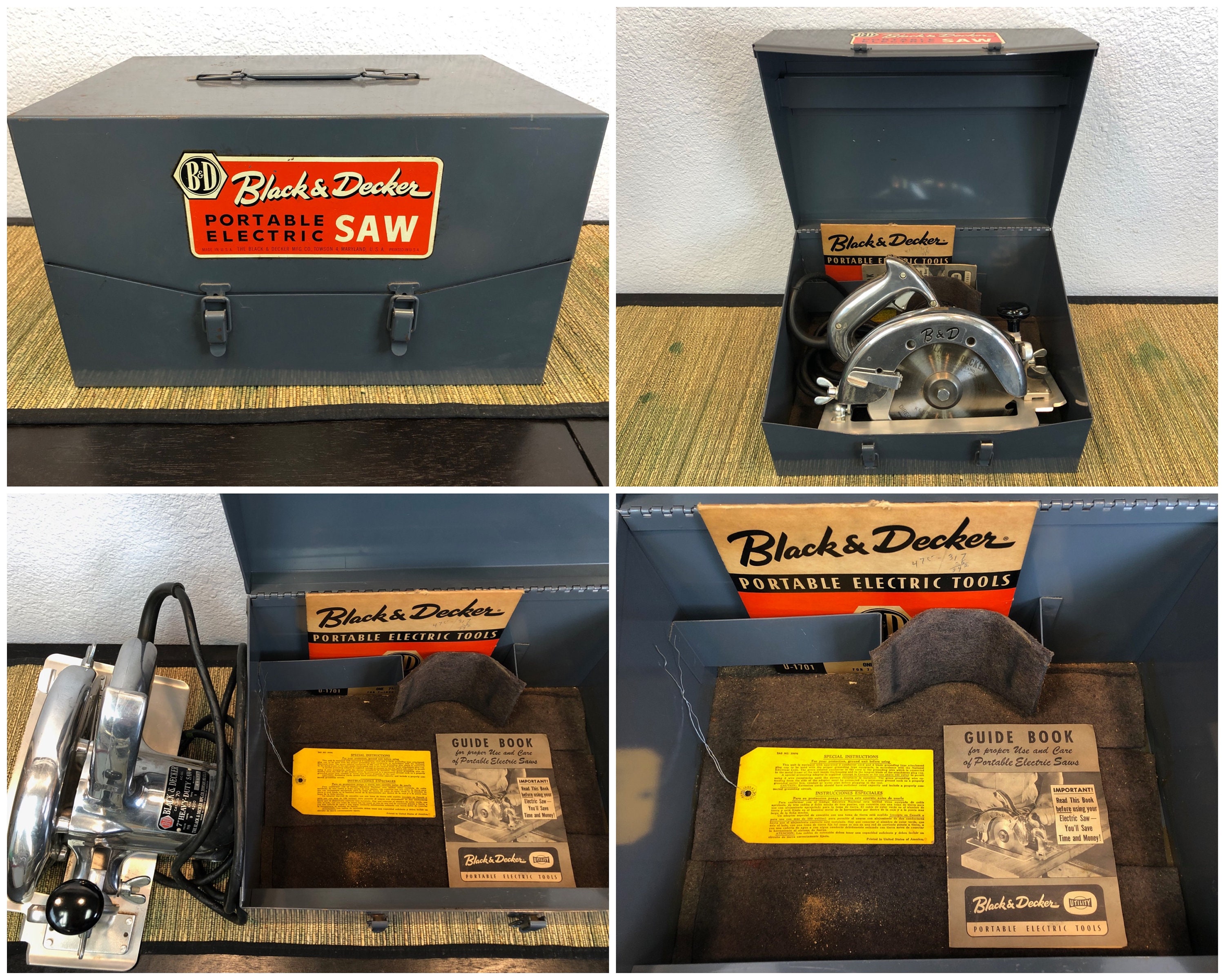 Vintage Black & Decker USA Professional Reciprocating Saw 3108 W/ Case 🇺🇸
