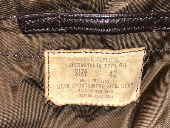 1970s Navy Type G-1 Leather Flight Jacket Flyer's Intermediate