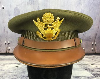 アメリカ陸軍　軍帽 アメリカ陸軍将校用ファーフェルト下士官服 ブルー サービスキャップ