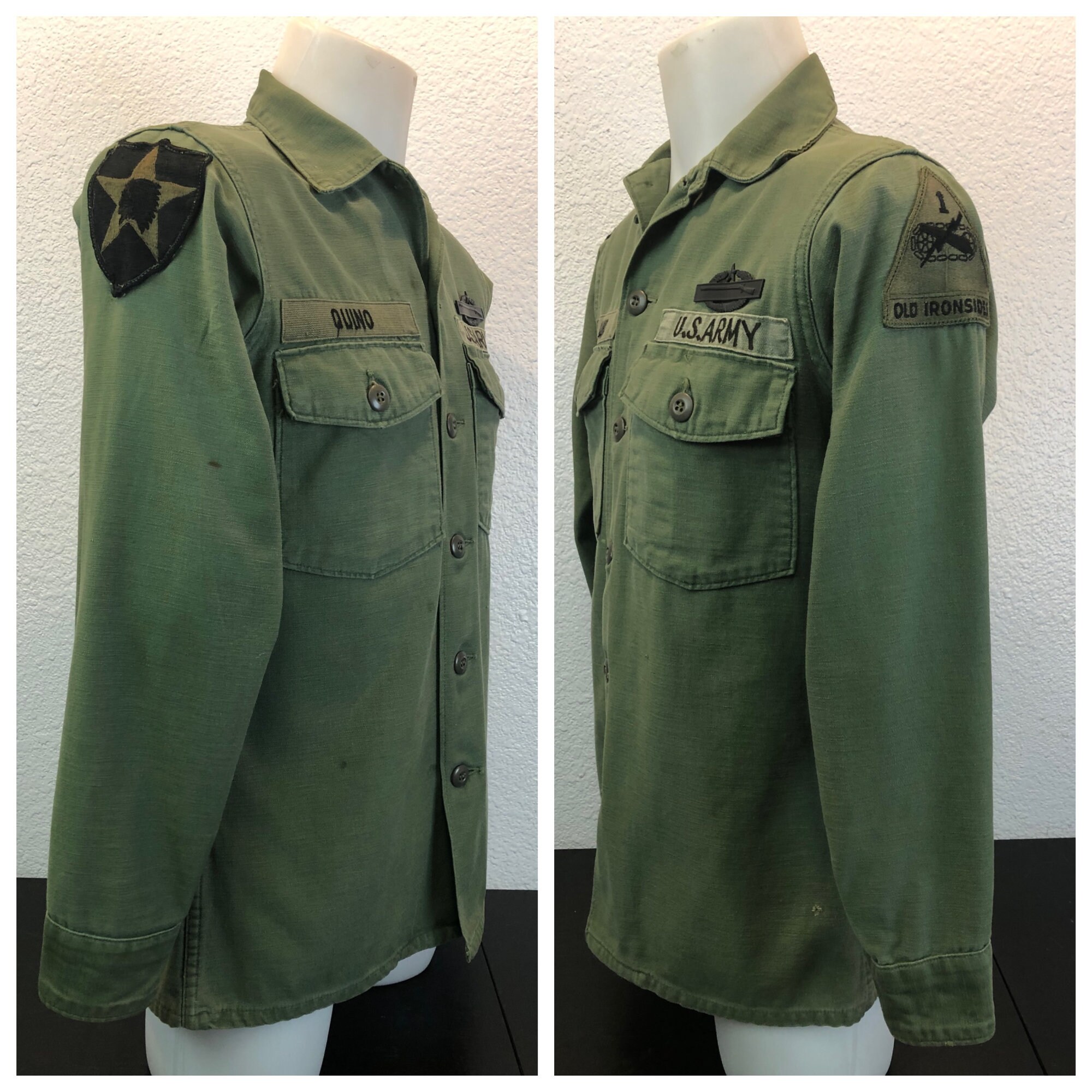 【名作】60s US.Army OG107 Shirt 3rd 15½X33 60s Vietnam War Vintage USMC 3rd Pattern OG-107 Utility