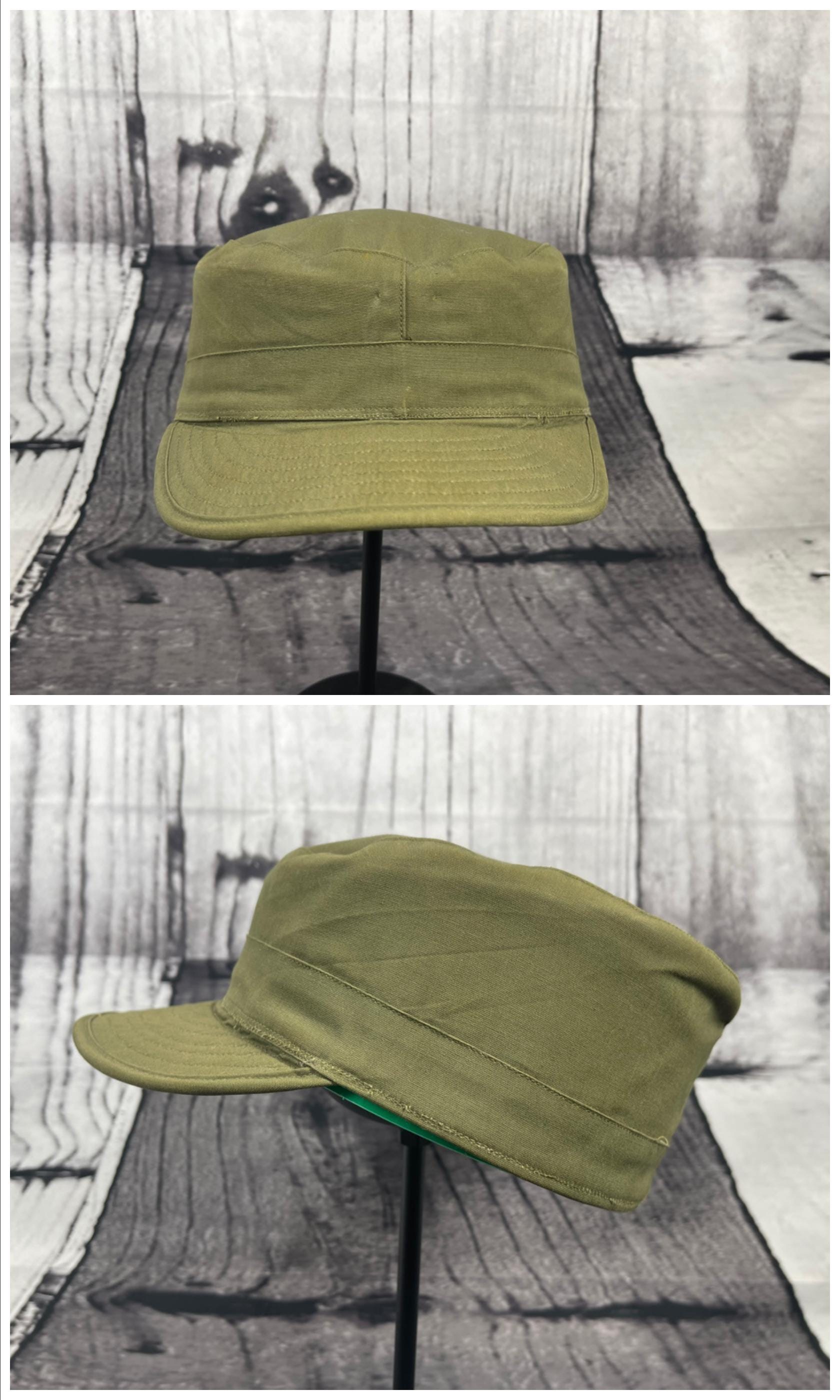 Vintage US Army 1950's cotton Field Cap Olive Green With