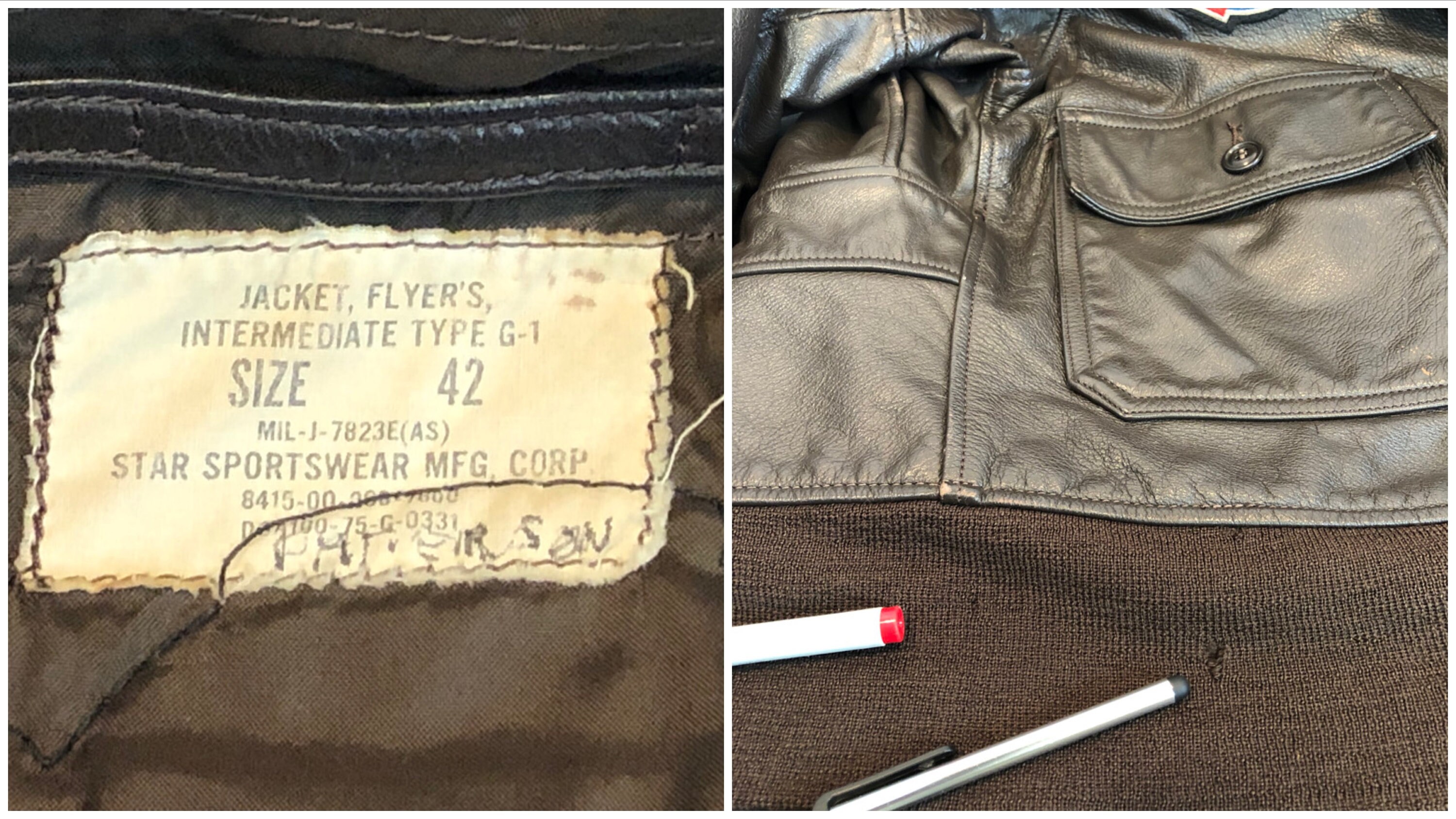 1970s Navy Type G-1 Leather Jacket (HMX-1) Presidential and VIP Marine ...