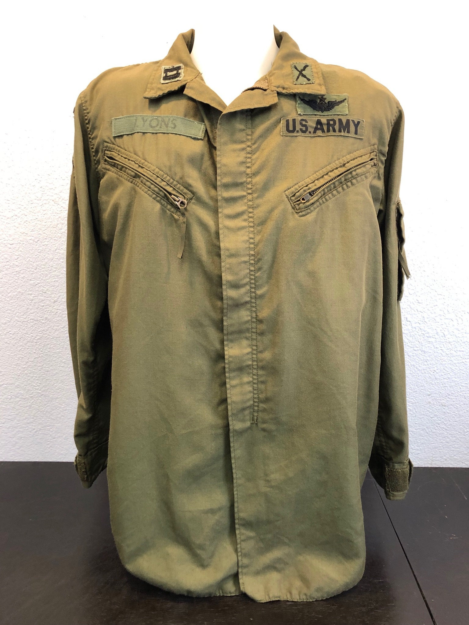 Military Army Vietnam War Era Issued “OG-106 Shirt, Hot Weather
