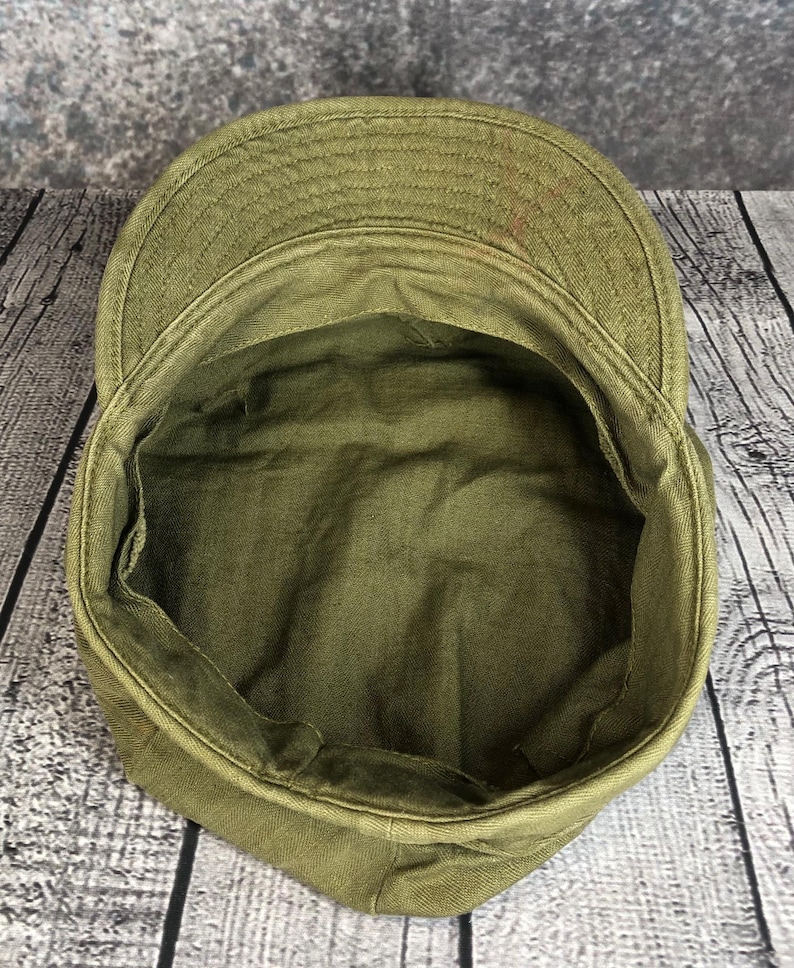 Vintage US Army WWII OD7 HBT Field Cap Combat Fatigue Utility Hat ...