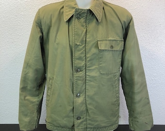 VINTAGE USN US NAVY A2 DECK JACKET COLD WEATHER 1983 SIZE