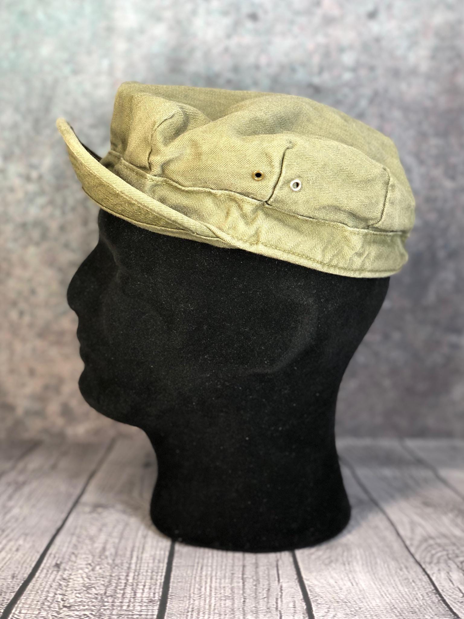 Original Vintage US Army WWII OD7 HBT Field Cap Size 7 Combat Fatigue ...