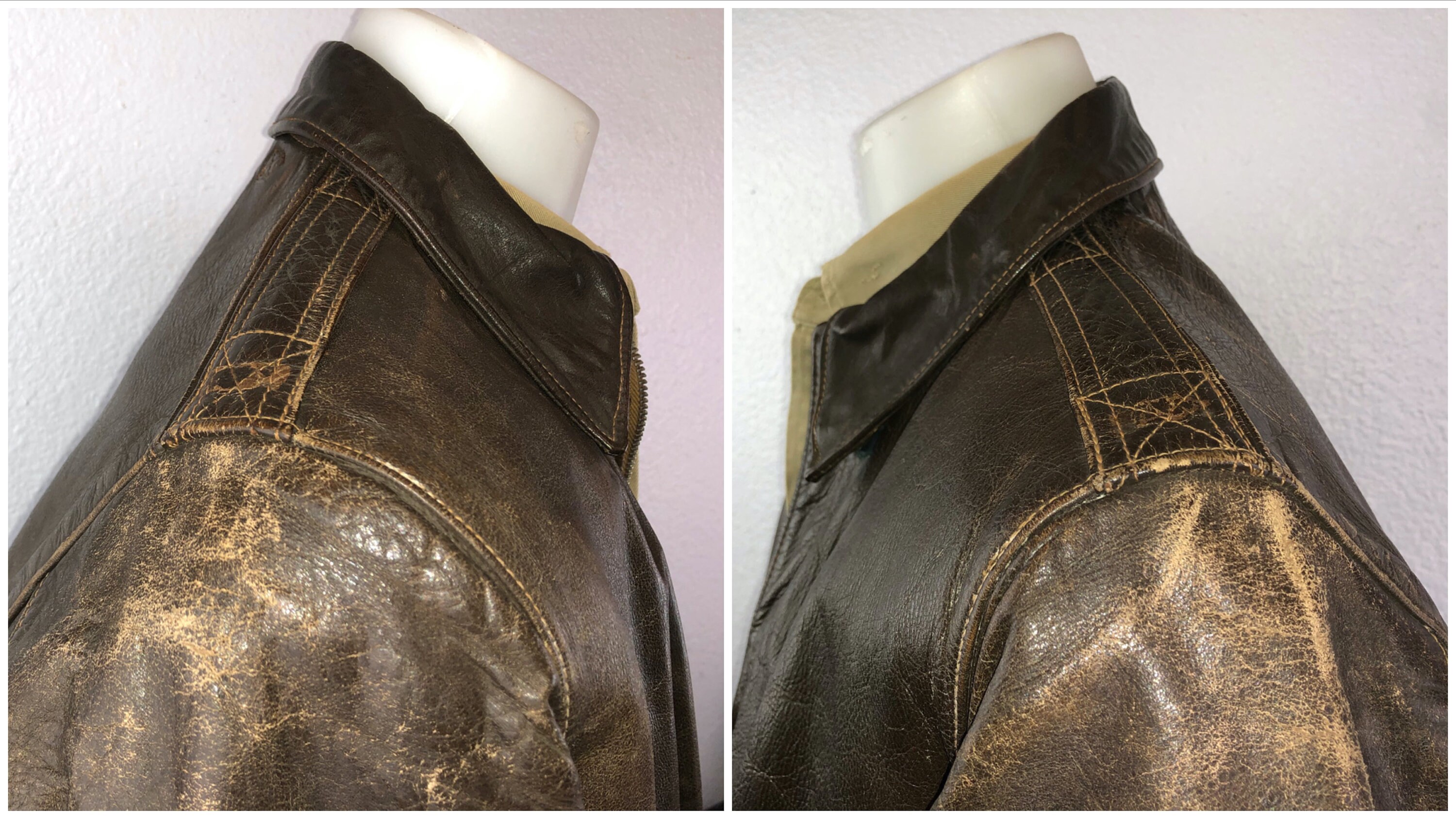 Vintage WW2 Type A-2 Flight Jacket 1942 Aero Co Leather Officer