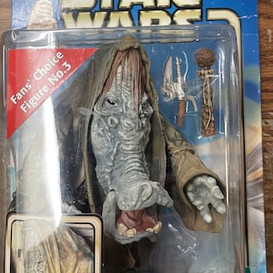 New in Box Star Wars Fans choice figure No 3 Ephant Mon Return Of The Jedi 2002 Hasbro StarWars Jabba's Head of Security action figure