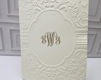Personalized Stationery Set • Custom Cursive Monogram Cards • Textured A2 Notes w/ Envelopes • Gift-Ready Minimal Notecards