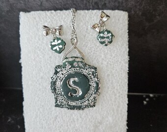 Magic inspired Pendant Necklace | Emerald Green Monogram Jewelry | Gift for Her
