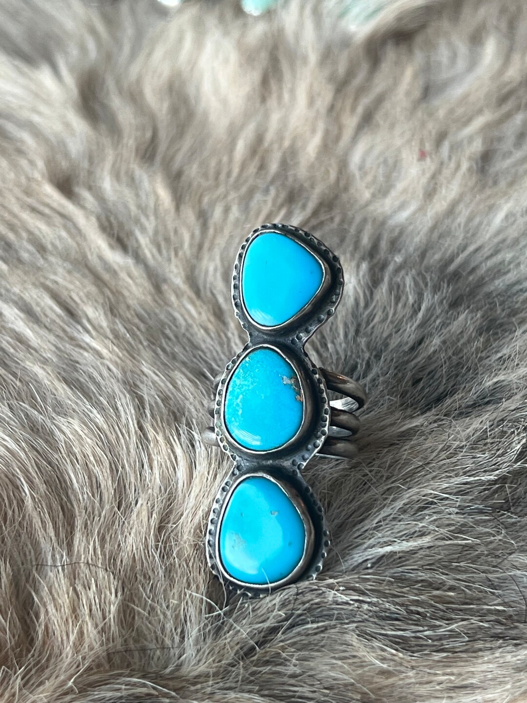 Natural Sleeping Beauty Turquoise Ring Sterling Silver Handmade Size 8. ...