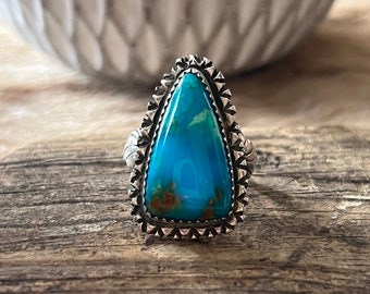 Natural Sleeping Beauty Turquoise Ring Sterling Silver Handmade Size 8. ...