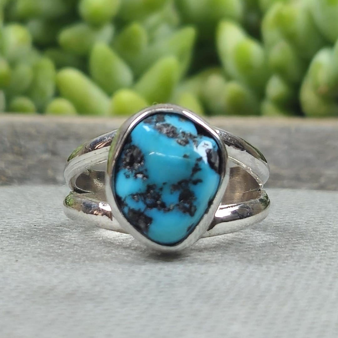 Sleeping Beauty Turquoise Ring Size 7.5 Sterling Silver Lucky Hallmark ...