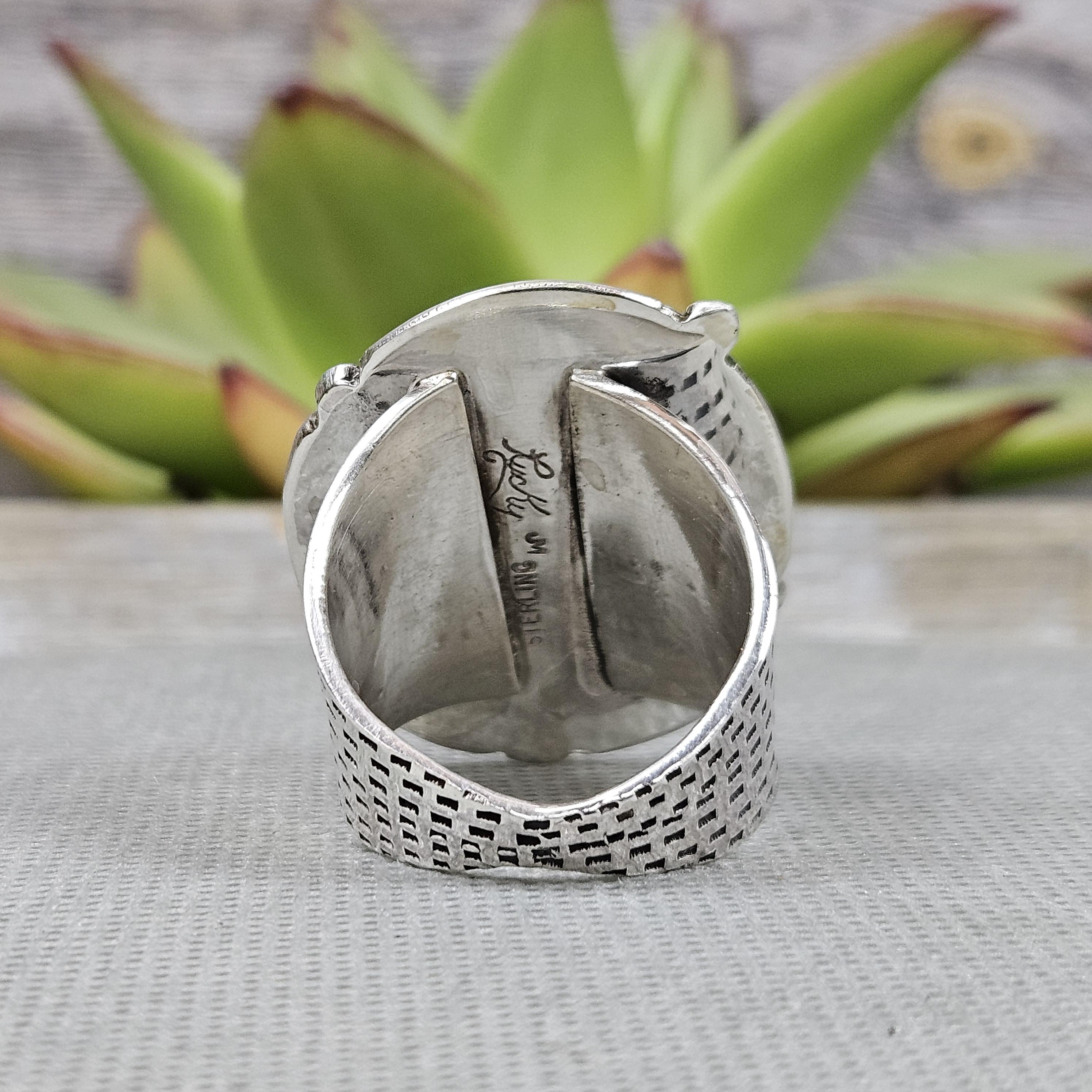 Kingman Turquoise Ring Sterling Silver Size 12.5 Lucky Hallmark| E18 - Etsy