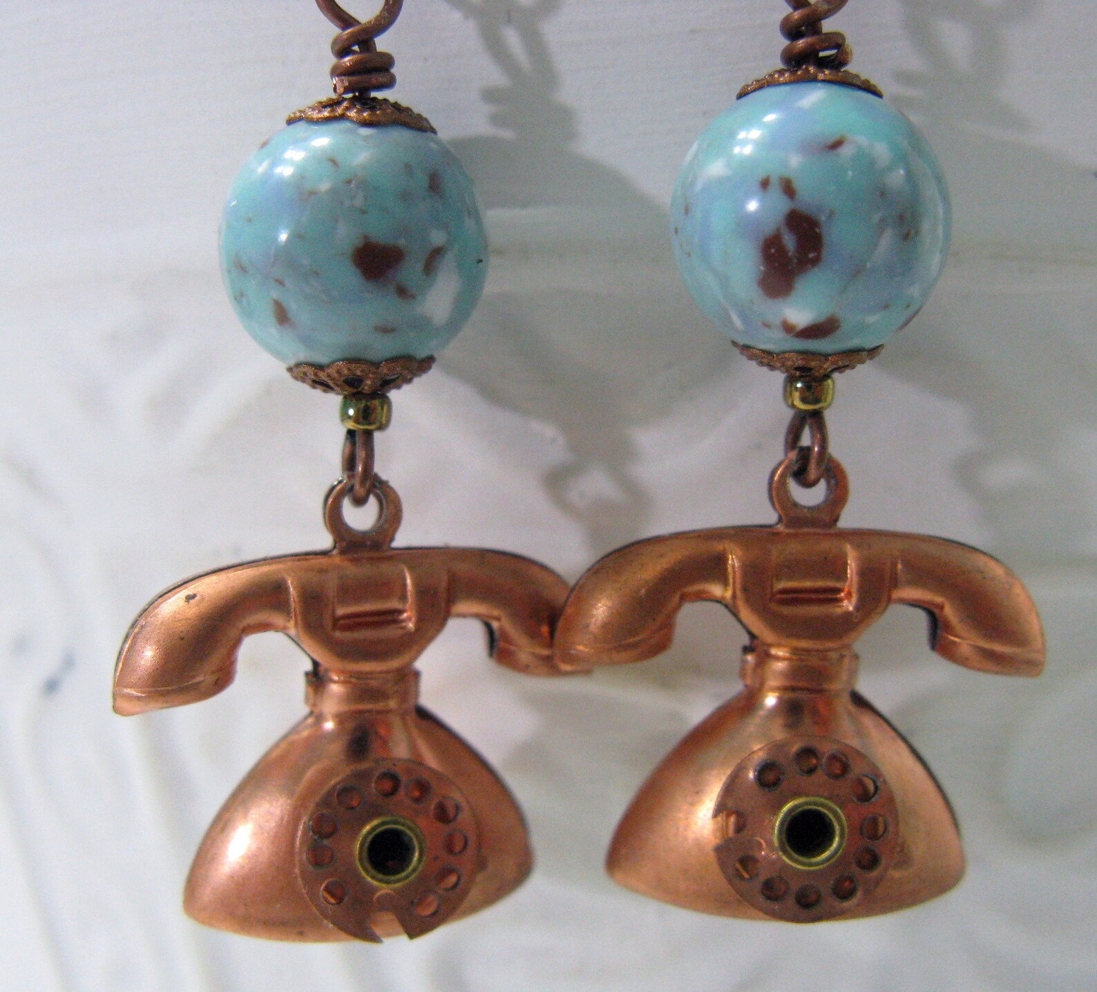 Rotary Telephone Earrings Vintage Assemblage Earrings Etsy