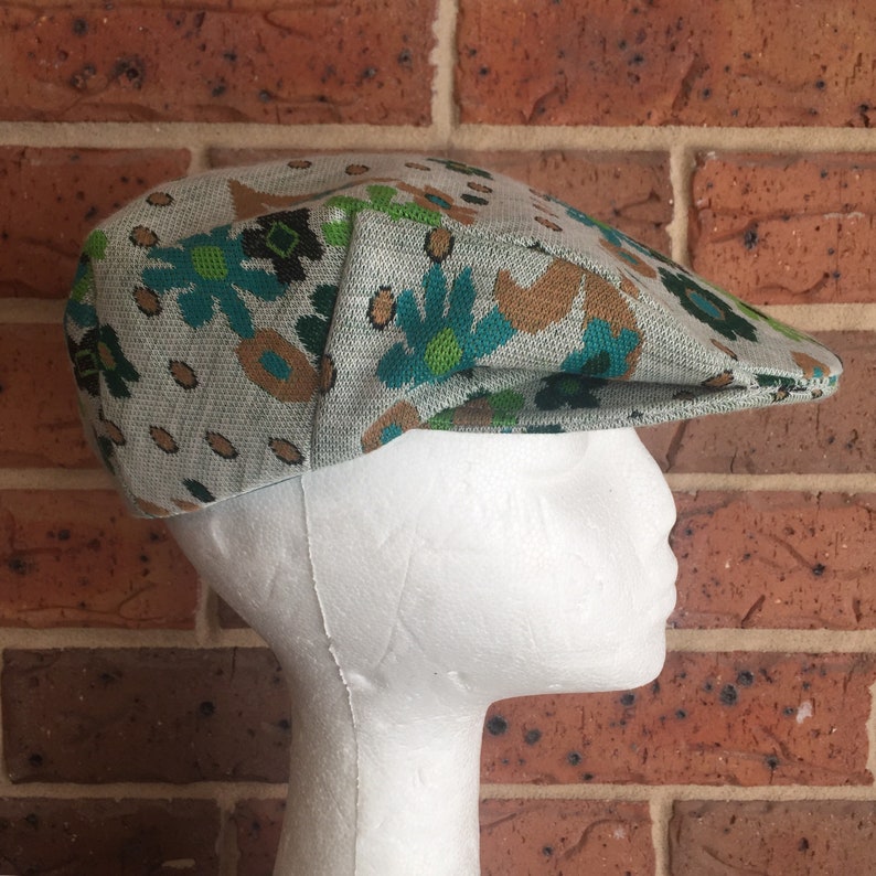 Heather Grey /& Greens Galore Flower Power Retro Daisy Double Knit Flat CapUnisex CapWinter Cap Teal; Size Medium