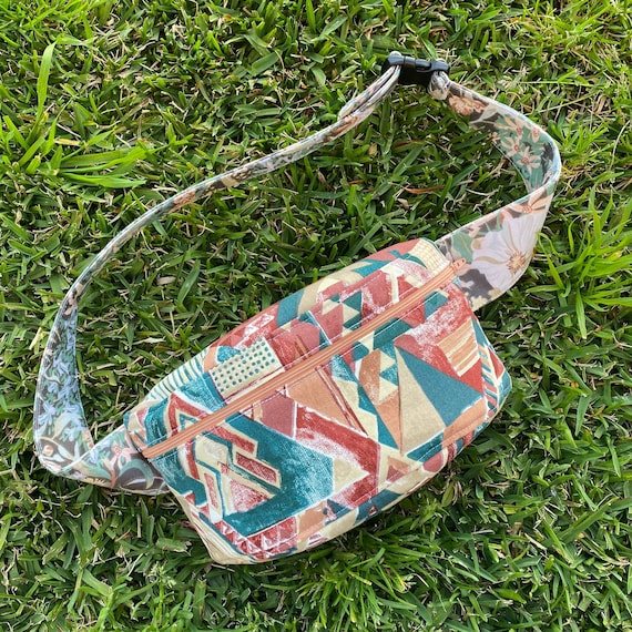 Mand mode inden for Vintage Fabric Upcycled Bumbag/fanny Pack/waist Pouch 80s - Etsy