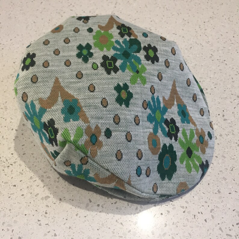 Heather Grey /& Greens Galore Flower Power Retro Daisy Double Knit Flat CapUnisex CapWinter Cap Teal; Size Medium